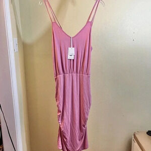 Grace Karin Sundress T-Shirt Dress Ruched Halter Viscose Spandex Bodycon XL New